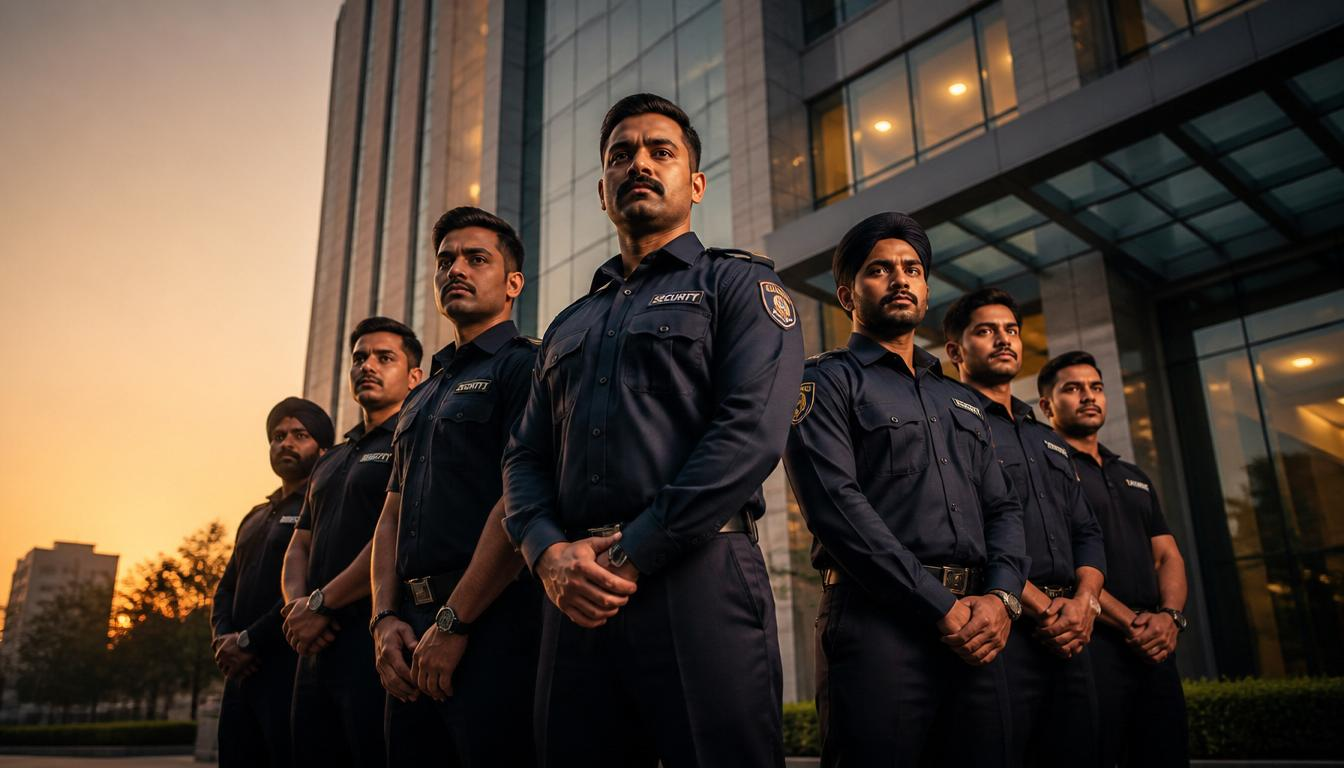 Professional security team on duty in Delhi